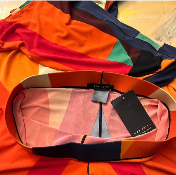 Eva Varro Knit Jersey Abstract Print Elastic Waist Wide Leg Pull-On Pants - Picture 10 of 14